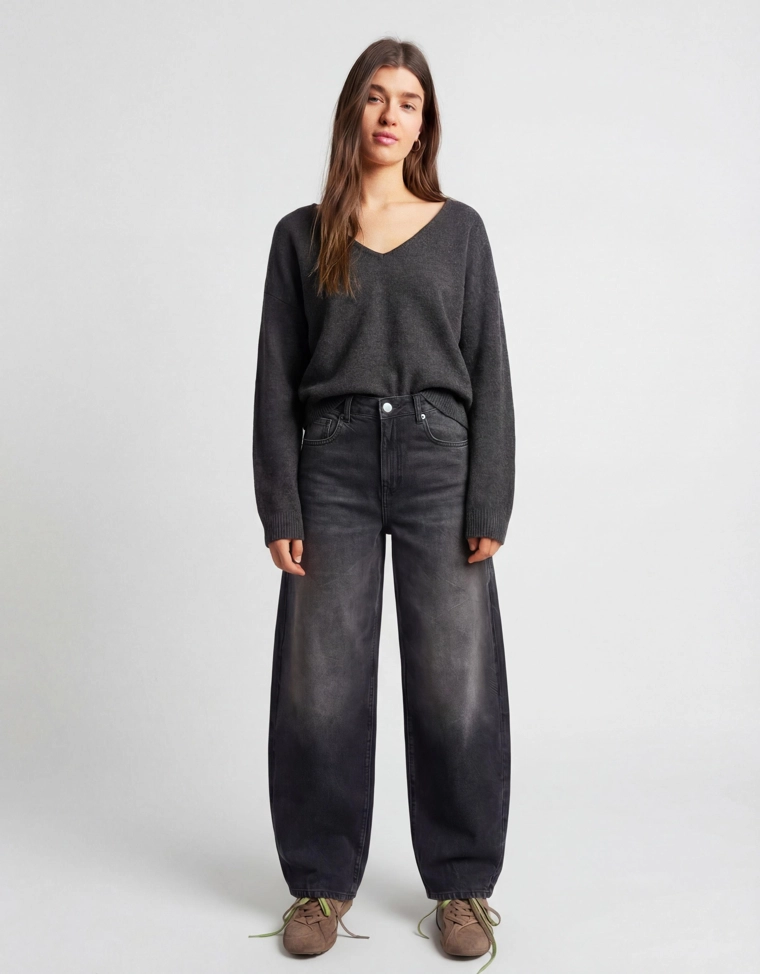 Джинсы barrel с высокой посадкой