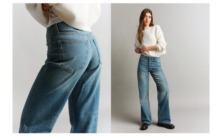 Джинсы свободного кроя со средней посадкой