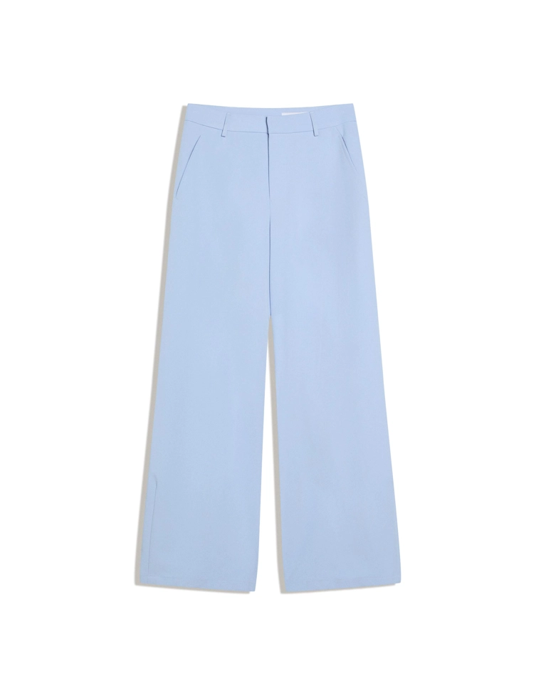 Брюки объемного кроя из двухслойной ткани