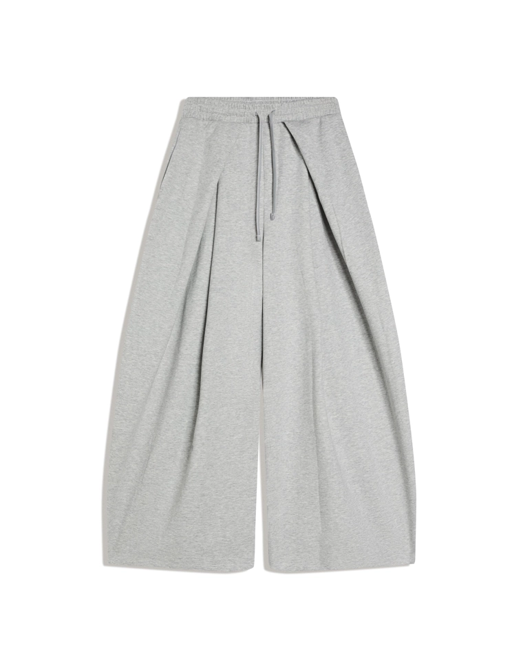 Брюки из плотной синтетической ткани свободного кроя с фиксаторами