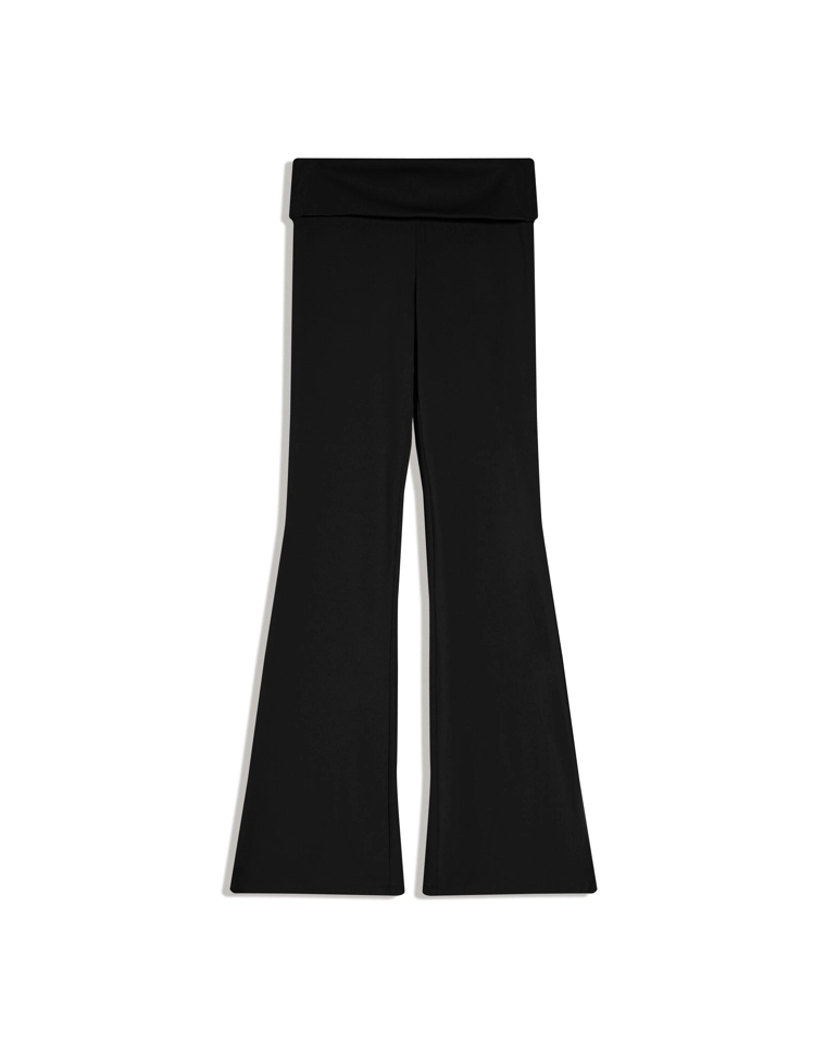 Расклешенные брюки с высокотехнологичной отворотной талией