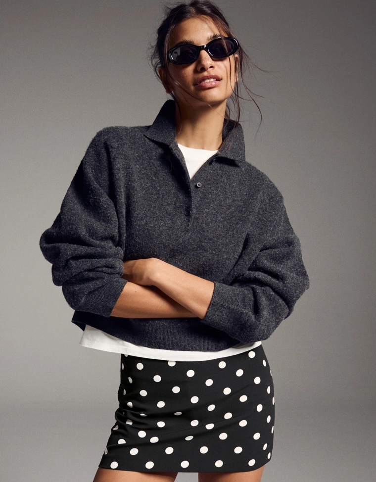 Мини-юбка-шорты с пряжкой