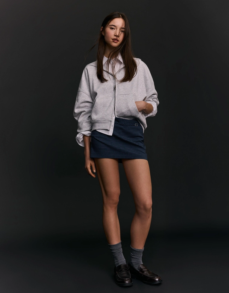 Мини-юбка-шорты с пряжкой