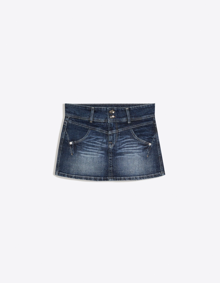 Джинсовая юбка-шорты