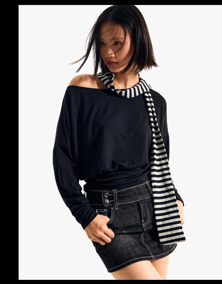 Джинсовая юбка-шорты