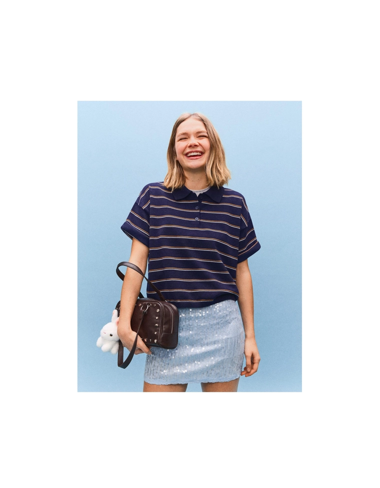 Мини-юбка с пайетками и кружевом