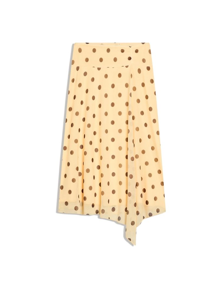 Юбка миди асимметричного кроя в горошек