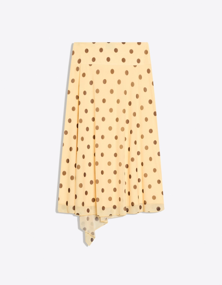 Юбка миди асимметричного кроя в горошек