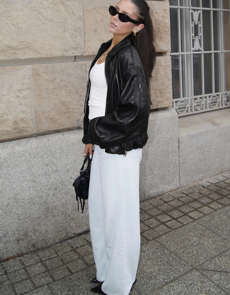 Куртка-бомбер из искусственной кожи