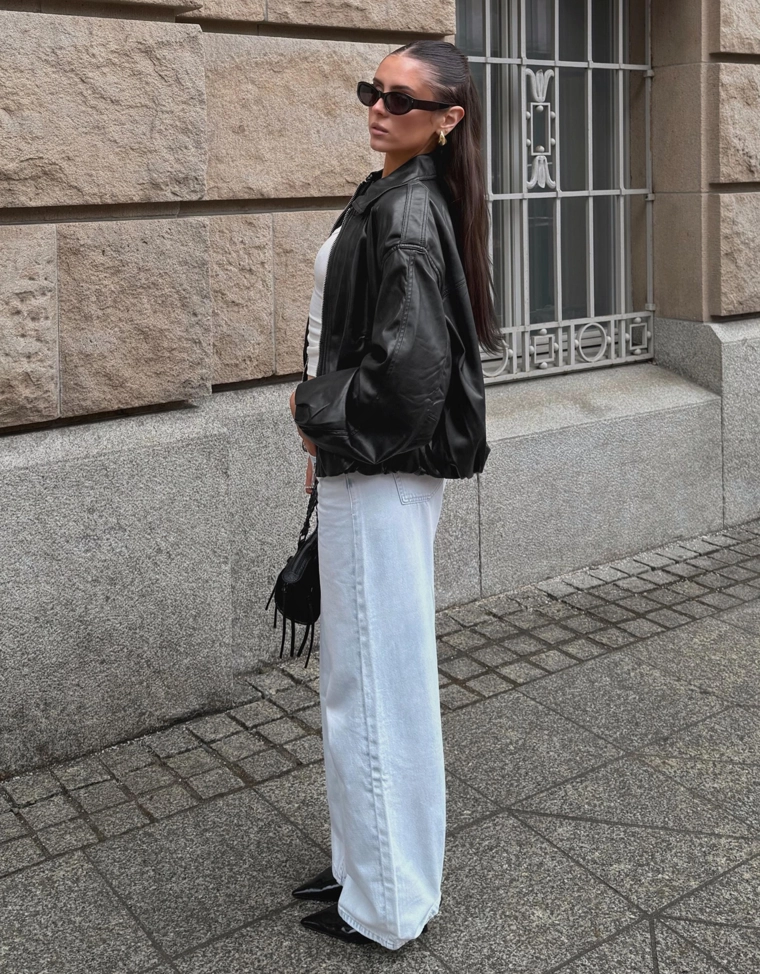 Куртка-бомбер из искусственной кожи