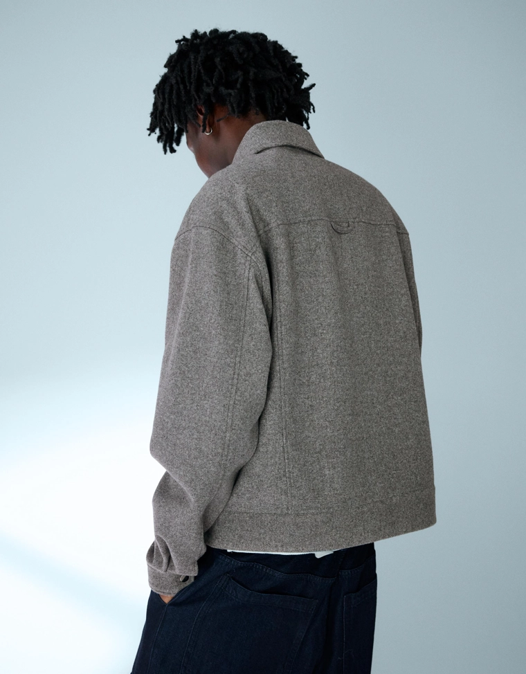 Фланелевая куртка-рубашка свободного кроя на молнии