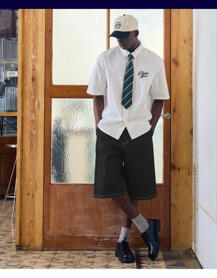 Джинсовые шорты объемного кроя