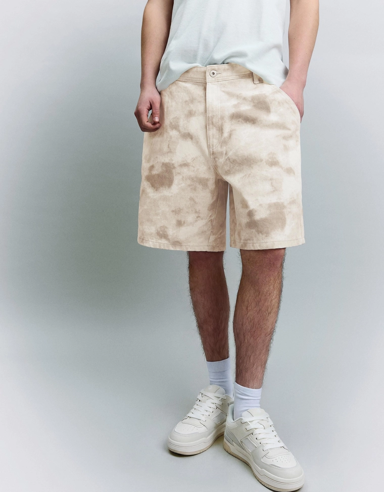 Шорты-бермуды свободного кроя с принтом