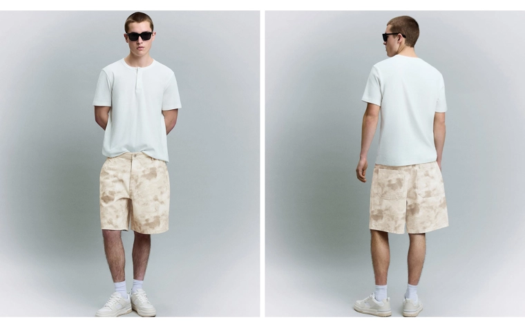 Шорты-бермуды свободного кроя с принтом