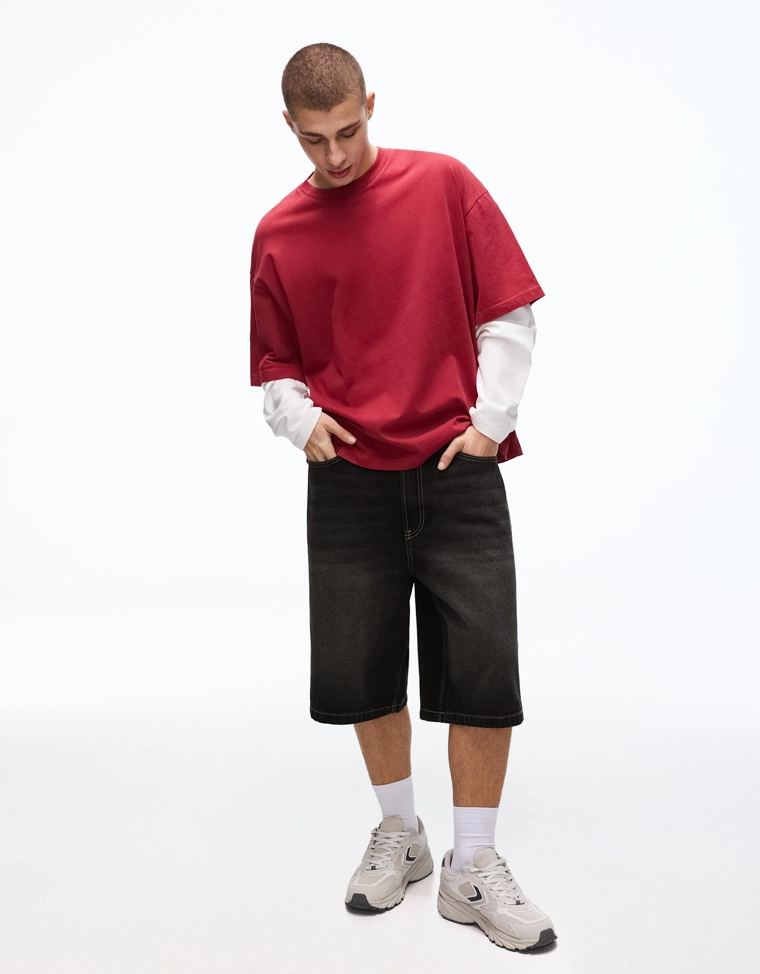 Джинсовые шорты свободного кроя