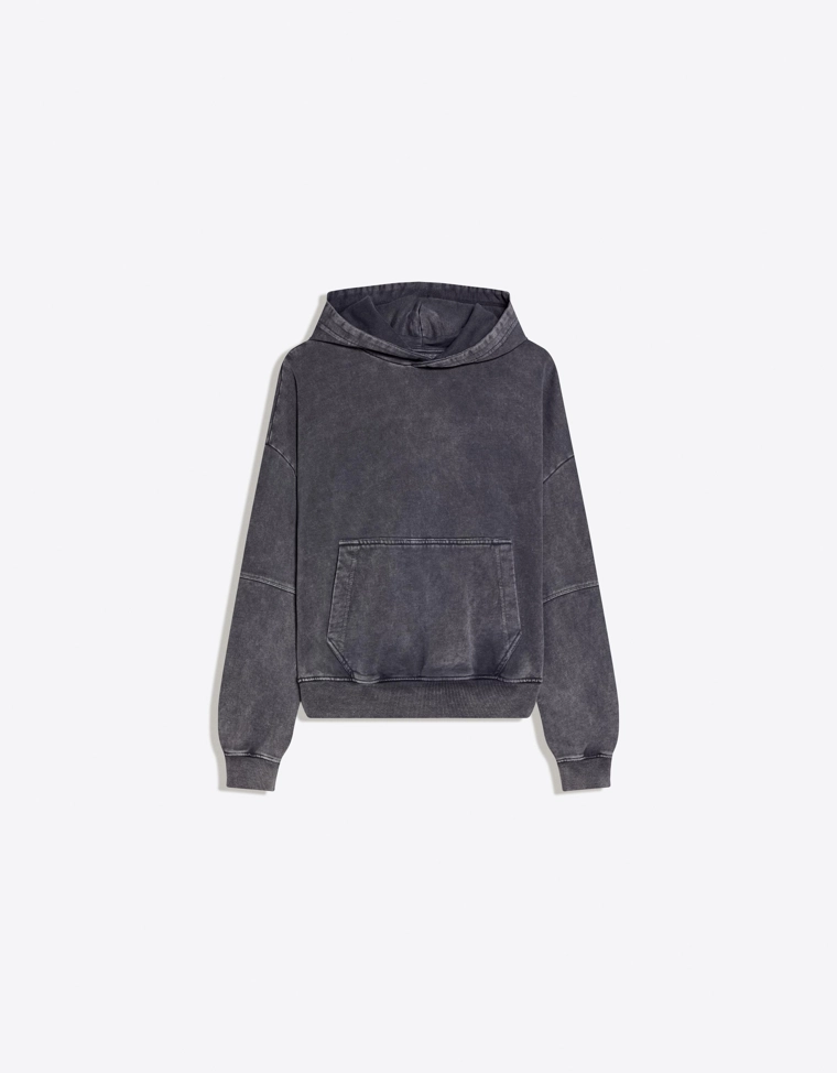 Худи объемного кроя с эффектом потертости