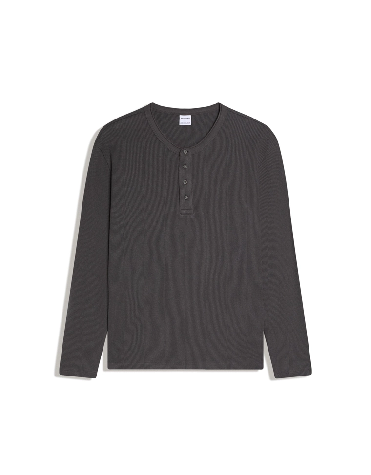 Футболка хенли с длинными зауженными рукавами