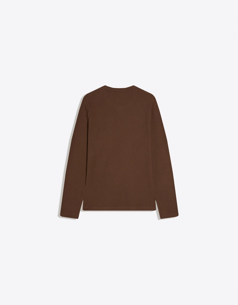 Футболка хенли с длинными зауженными рукавами