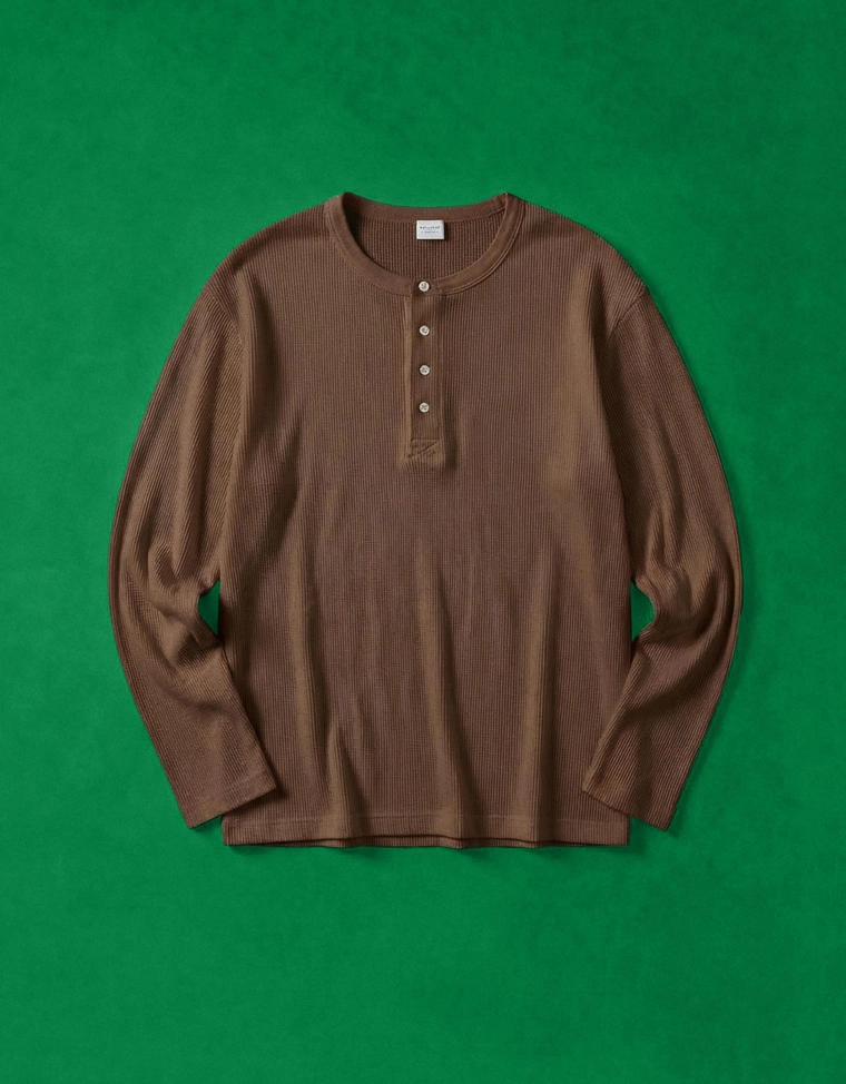 Футболка хенли с длинными зауженными рукавами