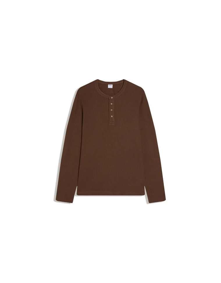 Футболка хенли с длинными зауженными рукавами