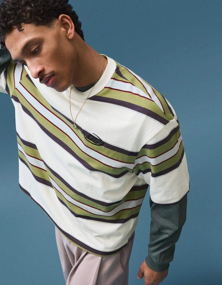 Футболка геометрического кроя с короткими рукавами и принтом