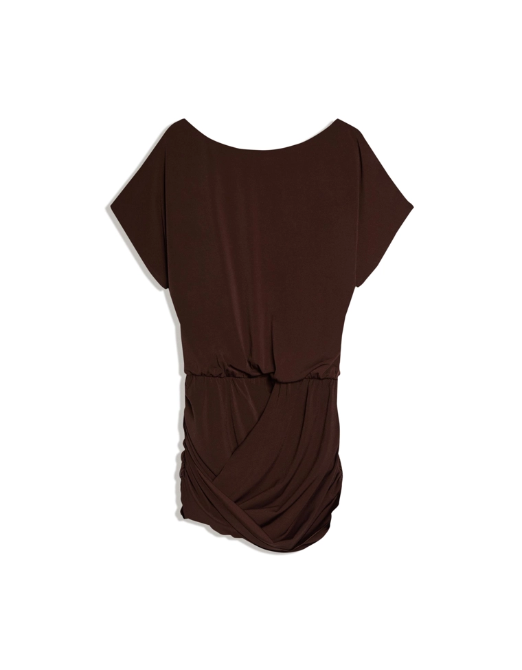 Платье с открытой спиной и драпированной юбкой