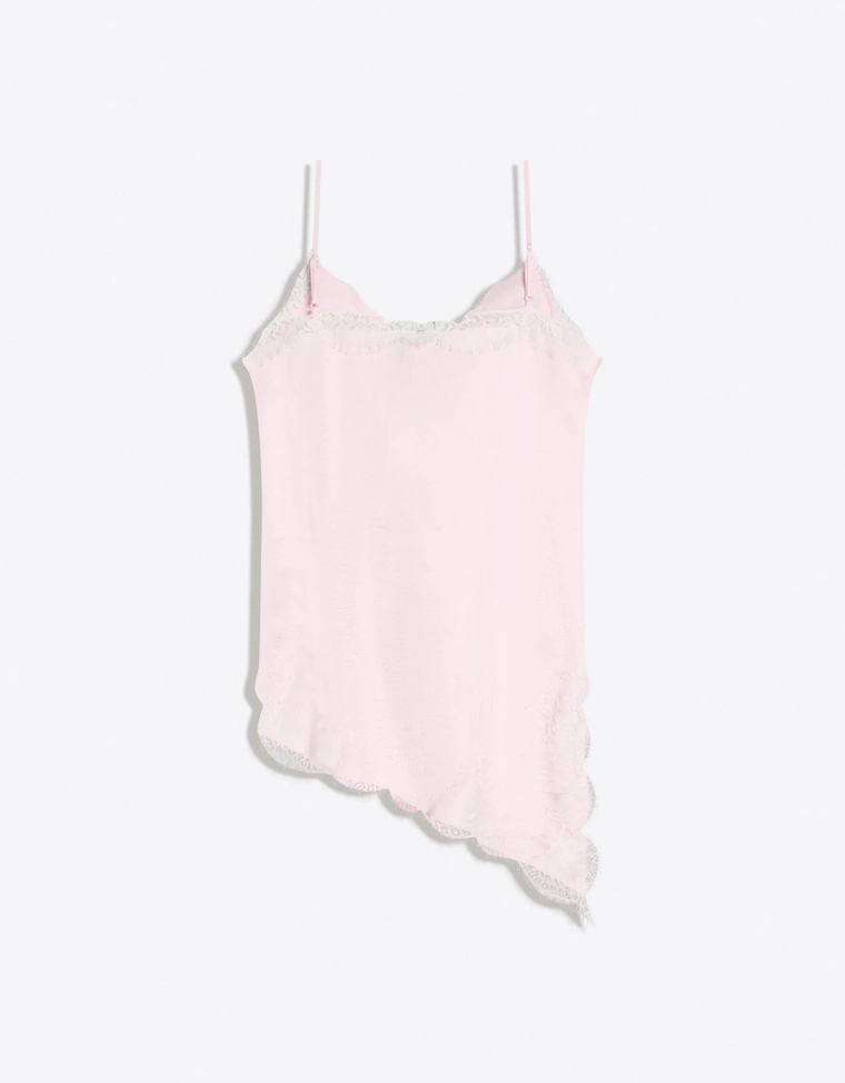 Мини‑платье асимметричного кроя из сатина