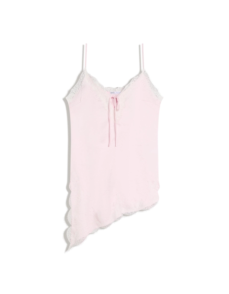 Мини‑платье асимметричного кроя из сатина