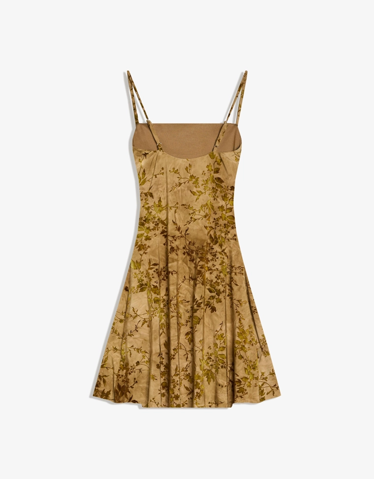 Мини-платье из полупрозрачной ткани с принтом под бархат