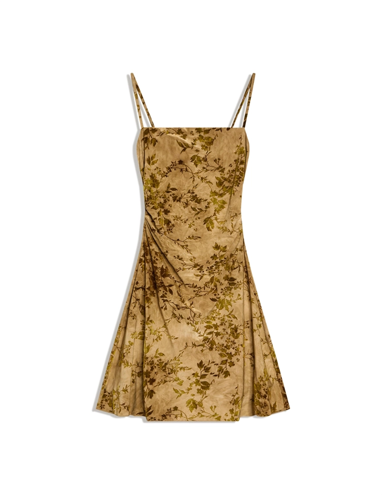 Мини-платье из полупрозрачной ткани с принтом под бархат