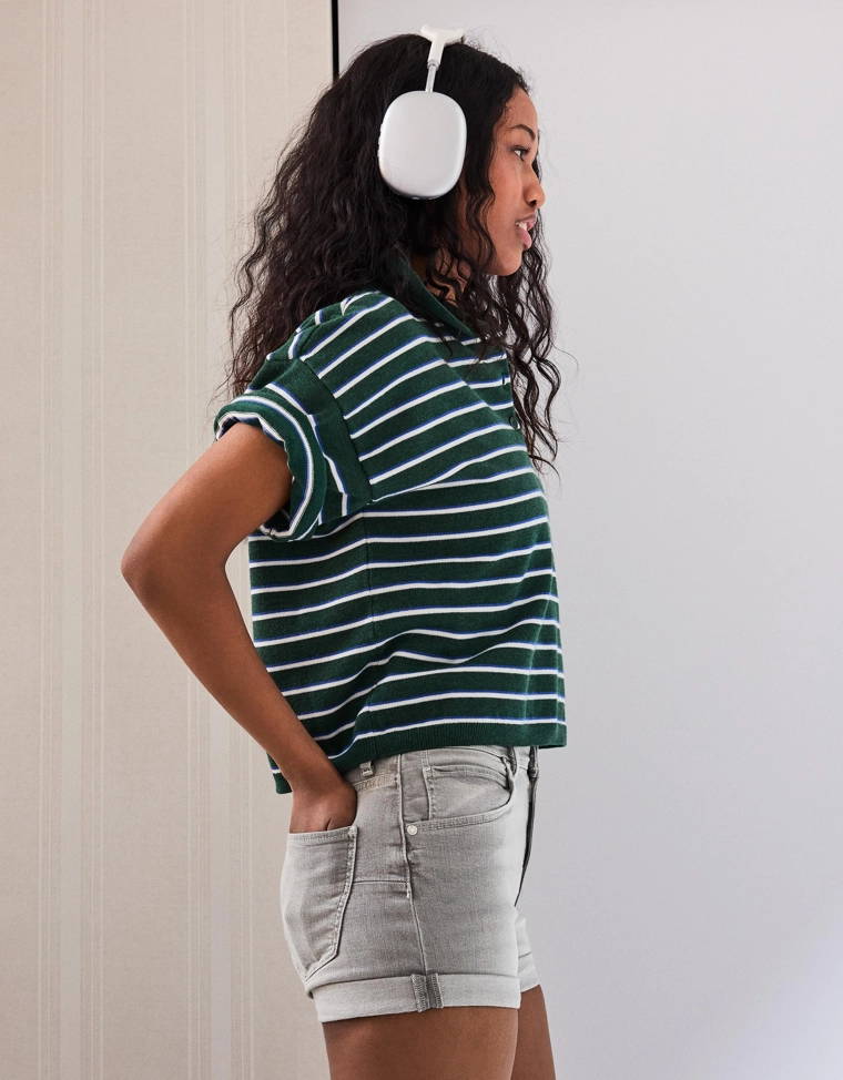 Джинсовые шорты с отворотами