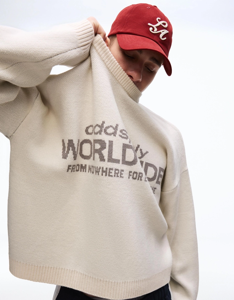 Жаккардовый свитер с принтом