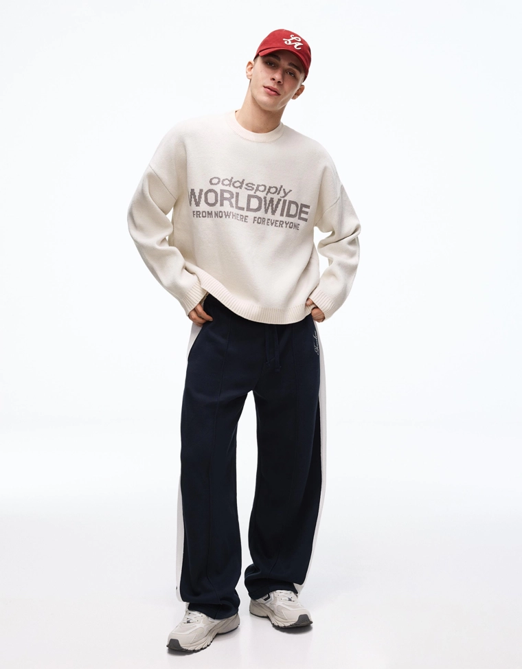 Жаккардовый свитер с принтом