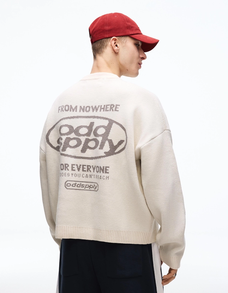 Жаккардовый свитер с принтом