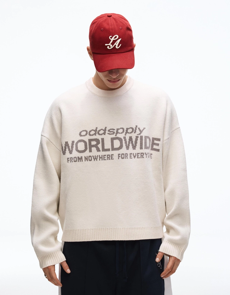 Жаккардовый свитер с принтом