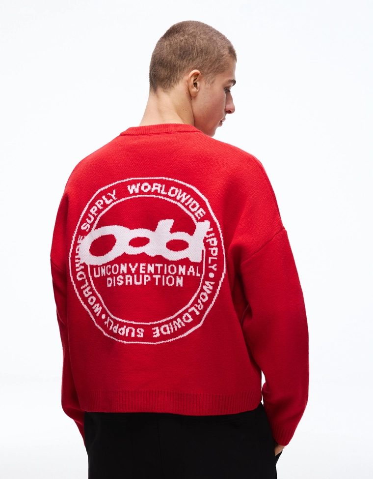 Жаккардовый свитер с принтом