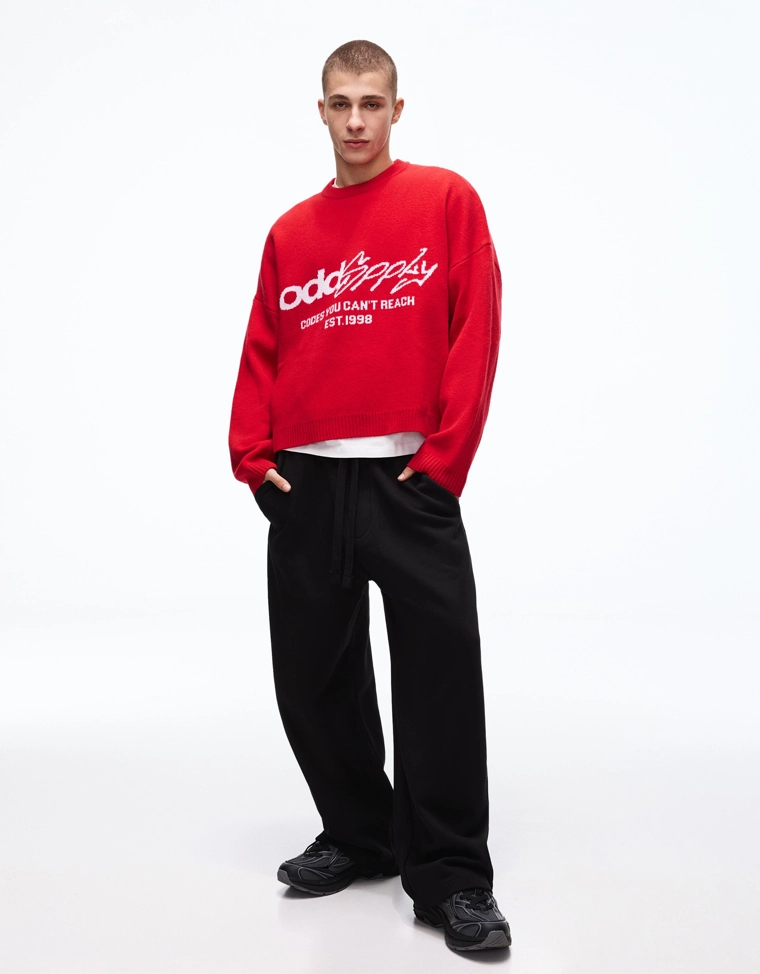 Жаккардовый свитер с принтом