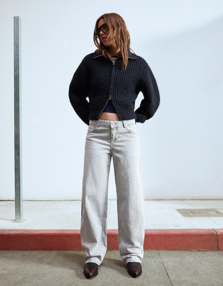 Джинсы barrel с высокой посадкой