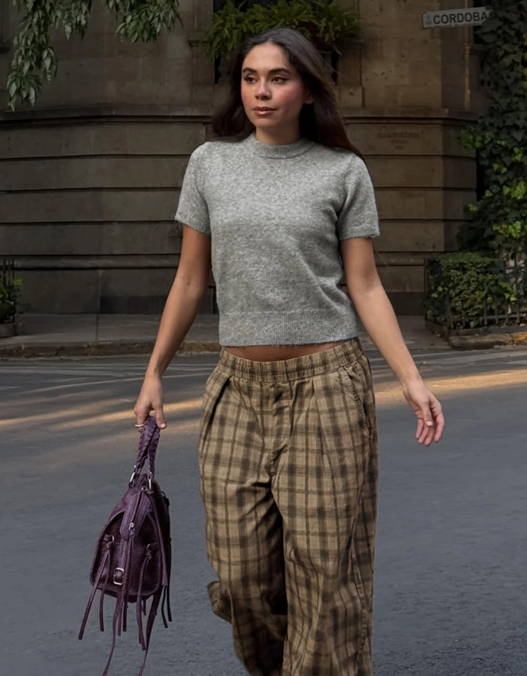 Сумка-боулинг с эффектом поношенности и ремешками