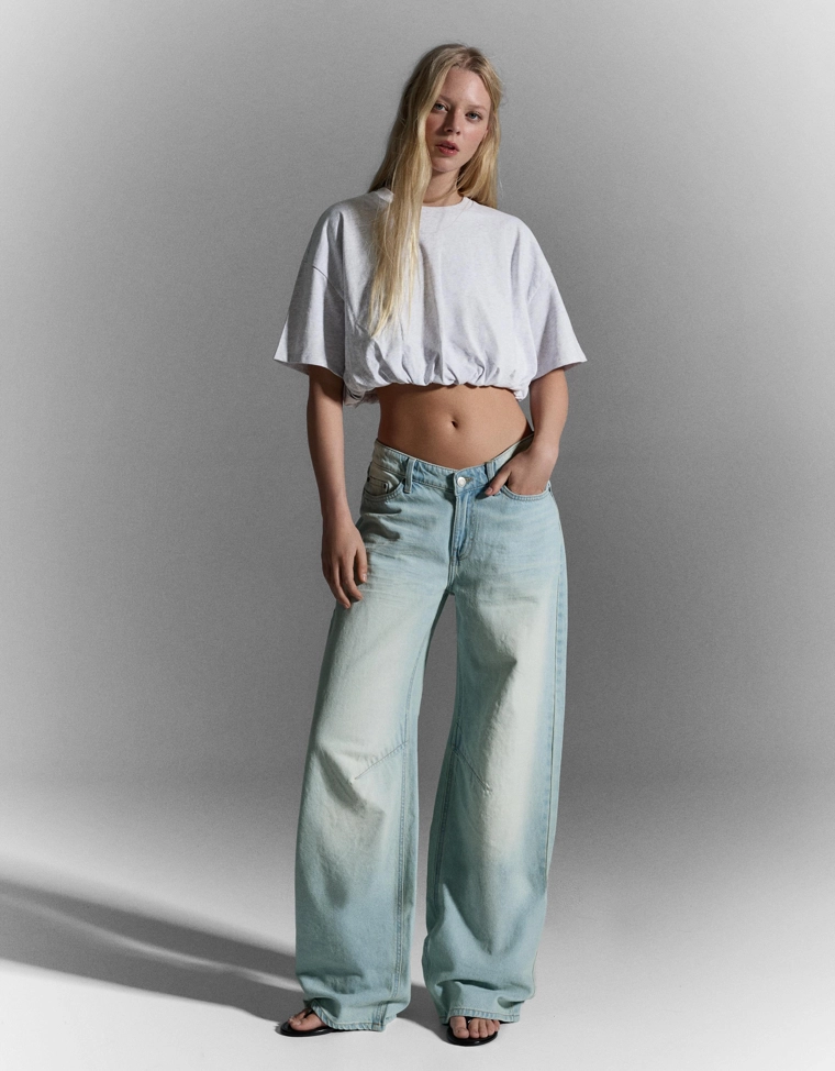 Футболка с короткими рукавами-фонариками