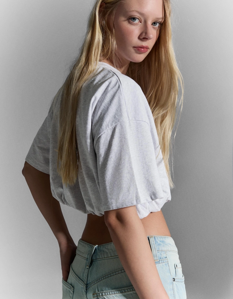 Футболка с короткими рукавами-фонариками