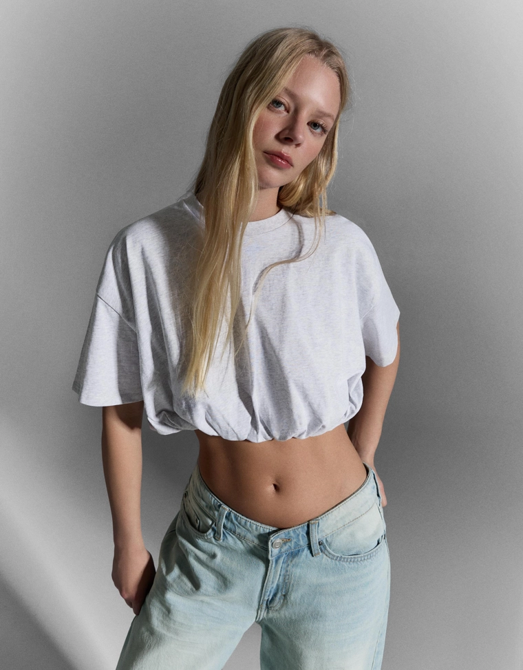 Футболка с короткими рукавами-фонариками