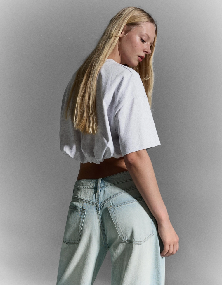 Футболка с короткими рукавами-фонариками