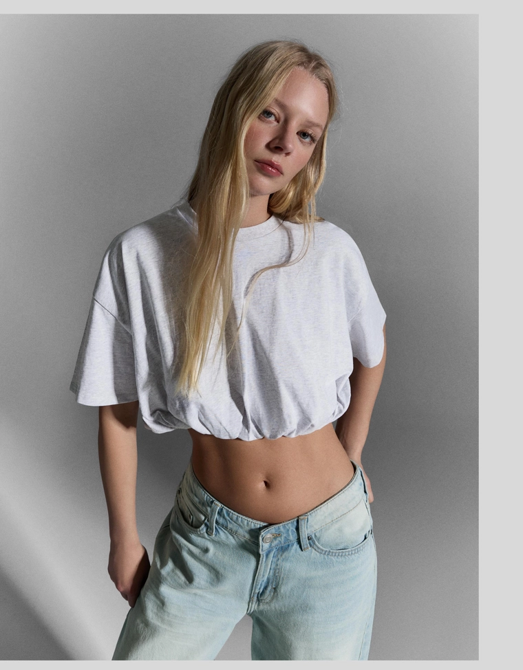 Футболка с короткими рукавами-фонариками