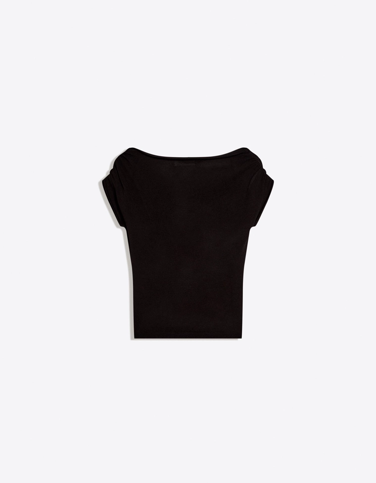 Футболка асимметричного кроя с поясом