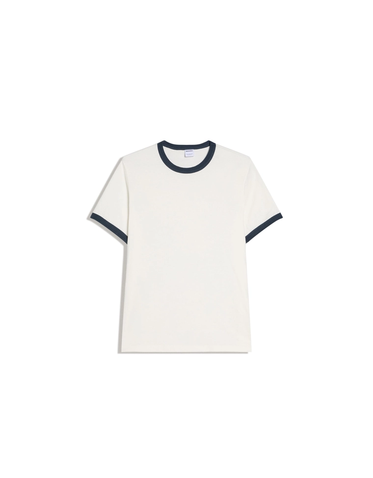 Футболка с контрастной отделкой в рубчик