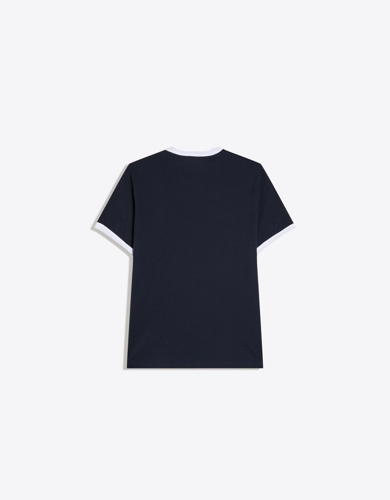 Футболка с контрастной отделкой в рубчик