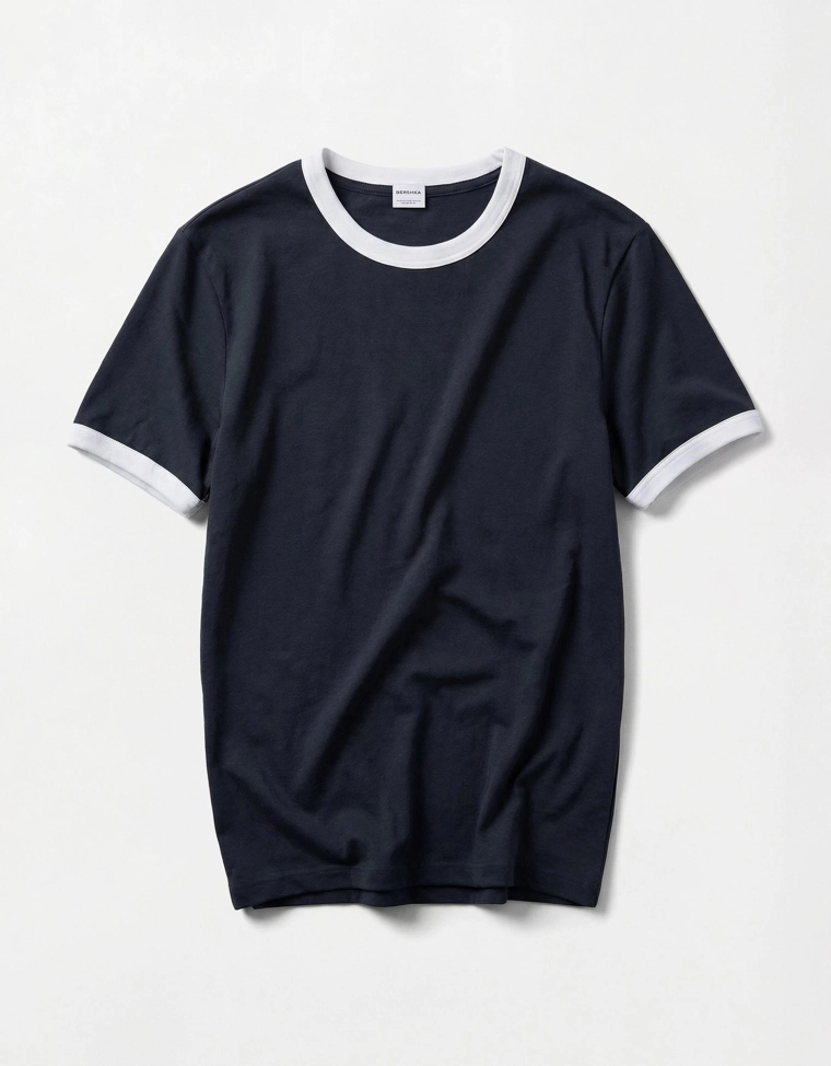 Футболка с контрастной отделкой в рубчик