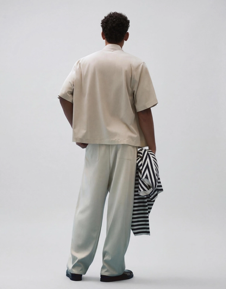 Объемные струящиеся брюки с защипами