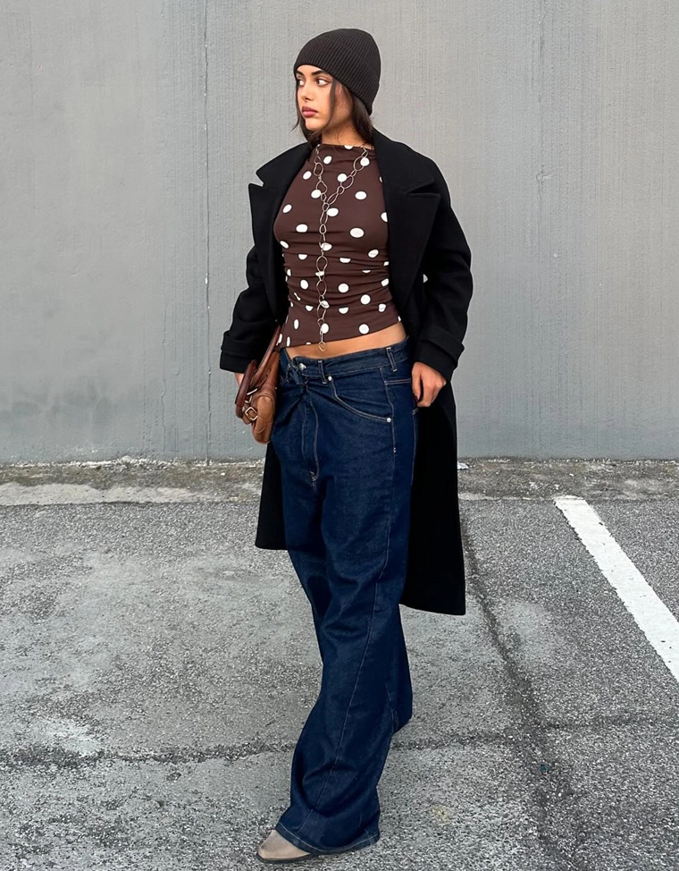 Футболка асимметричного кроя с длинным рукавом